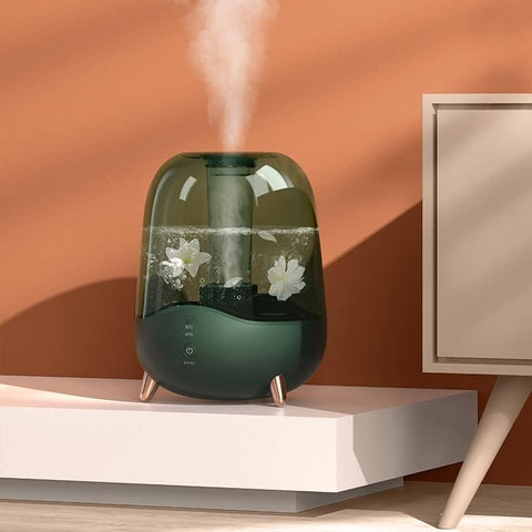 Deerma DEM F329 Air Humidifier 5L Household Silent Mini Aromatherapy Humidification Transparent Water Tank Office, Green"Min 1 year manufacturer warranty"