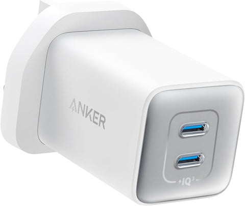 USB C Plug, Anker 47W 2-Port Fast USB C Charger, Nano 3 GaN Compact Charger for iPhone17/16/15, Samsung Galaxy S25/S24, Ultra/S24/S23, Pixel 4/3, iPad Mini, and More (Cable Not Included)