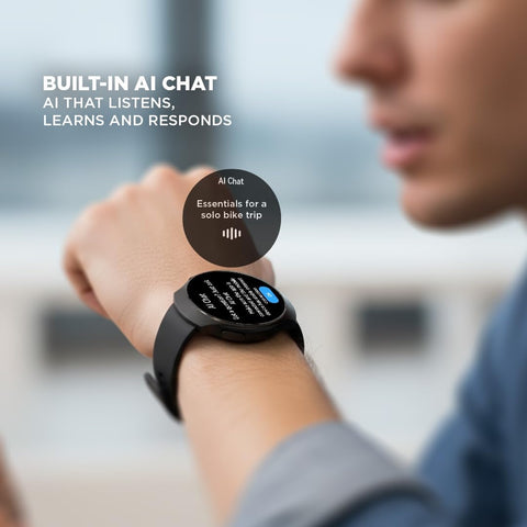 Fastrack VOX CirQ Smart Watch with AI Chat & AI Watchfaces, 1.38” TFT Display, Ripple Design, BT Calling, 24/7 Health Suite, SpO2, HRM, Sleep Tracking, IP68 Water Resistant - Onyx Black