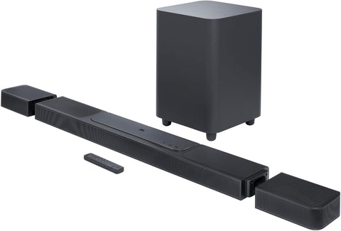 JBL Bar 1000 7.1.4 Channel Soundbar with Detachable Speakers, Dolby Atmos Surround, DTS:X + MultiBeam, PureVoice Tech, 880W Output, Built-In WiFi, Voice Assistant, 3D Sound - Black, JBLBAR1000PROBLKUK