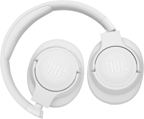 JBL Tune 720BT Wireless Over-Ear Headphones, Pure Bass Sound, Bluetooth 5.3, 76H Battery, Hands-Free Call, Multi-Point Connection, Foldable, Detachable Audio Cable - White, JBLT720BTWHT