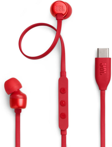 JBL Tune 110 JBLT110RED Wired In-Ear Headphones with Mic, Red