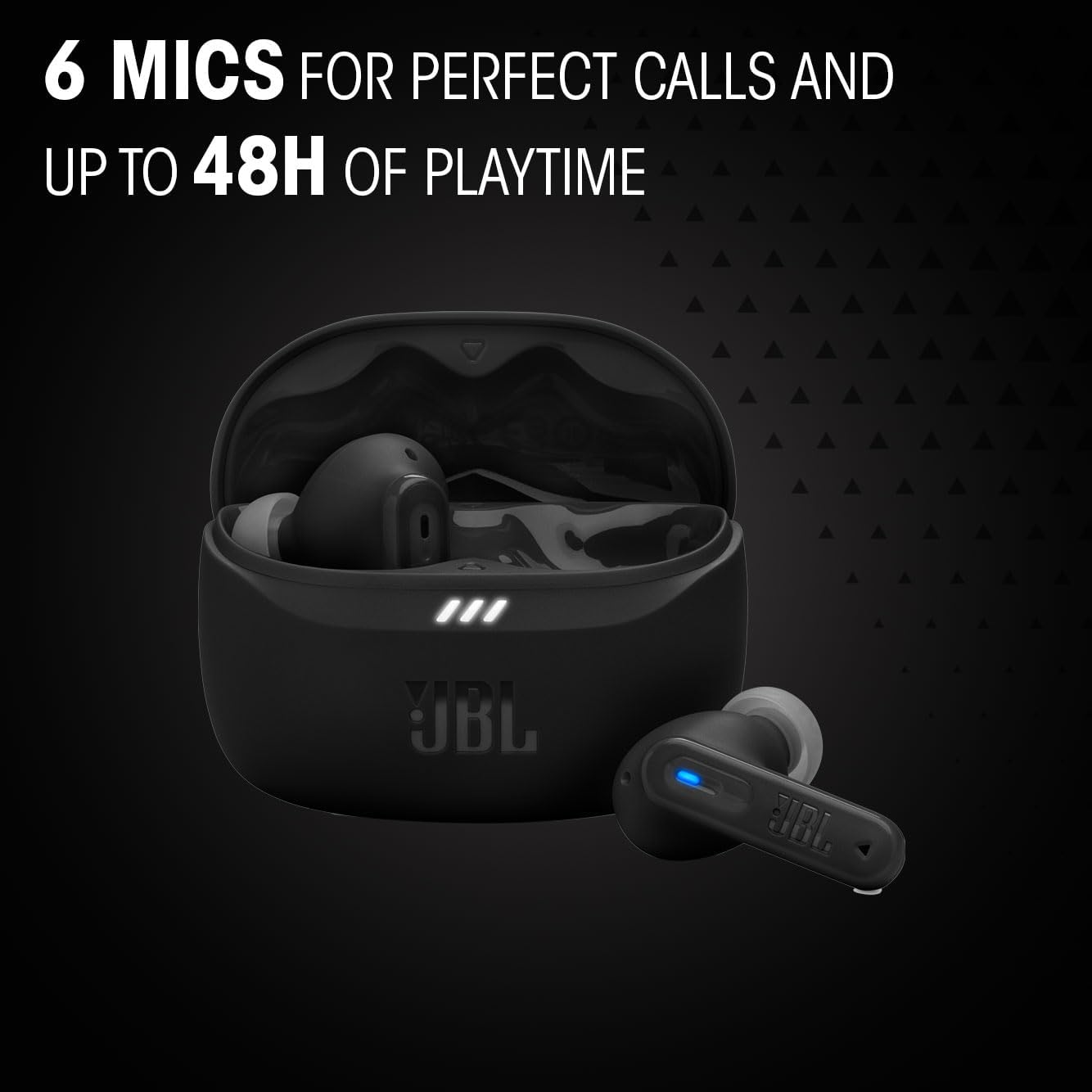 JBL Tune Beam 2 True Wireless Adaptive Noise Cancelling with Smart Ambient Earbuds, Personi-Fi 3.0, Multi-point connection, 6-Mics Technology, 48H Battery, Water and Dust Resistant - JBLTBEAM2BLK