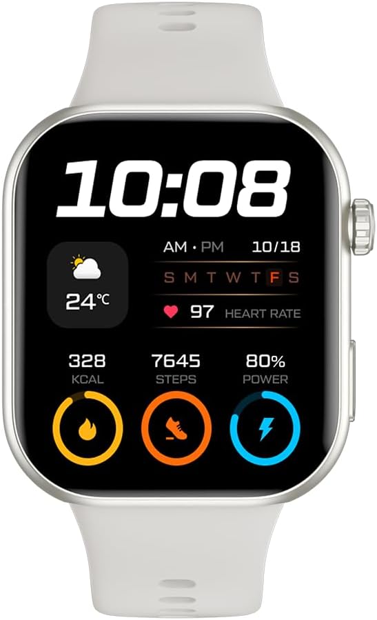 HONOR Choice Watch 2i Smartwatch, 1.85″ AMOLED Display, 14-Day Battery, Bluetooth Calling, Heart Rate & SpO₂ Monitoring, 109 Sports Modes, IP68 Water-Resistant, Android & iOS, White