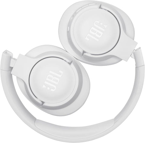 JBL Tune 720BT Wireless Over-Ear Headphones, Pure Bass Sound, Bluetooth 5.3, 76H Battery, Hands-Free Call, Multi-Point Connection, Foldable, Detachable Audio Cable - White, JBLT720BTWHT