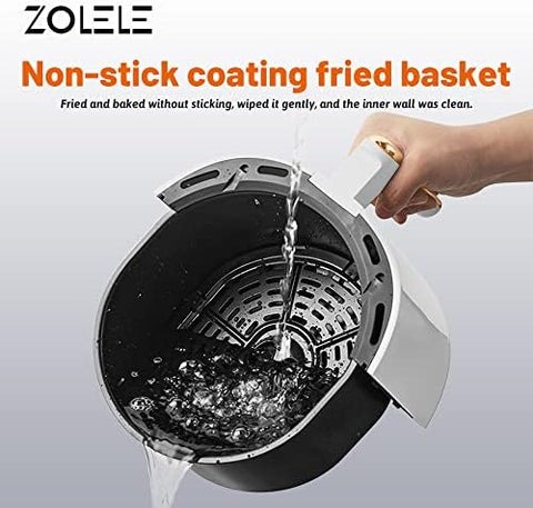 Zolele ZA004 Electric Air Fryer 4.5L Capacity Non-Stick Coating Frying Basket Knob Control Temperature 80-200 Degree Celsius 4D Hot Air Circulation Pull Pan Automatic Power Off s1400W Power - Black