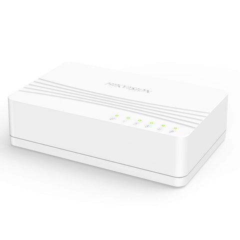 HIKVISION DS-3E0105D-E 10/100 Mbps Ethernet Switch, Provides 5 × 10/100 Mbps Ethernet Ports, Support MAC Address Auto-learning & Aging, Suitable for Home, School, Dormitory, Office