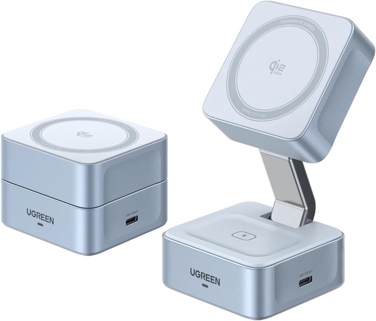 UGREEN 2-in-1 Magnetic 25W Wireless Charger Gray