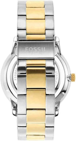 Fossil Mens 42 mm Neutra Minimalist Black Dial Stainless Steel Analog Watch - FS5906, Multicolour