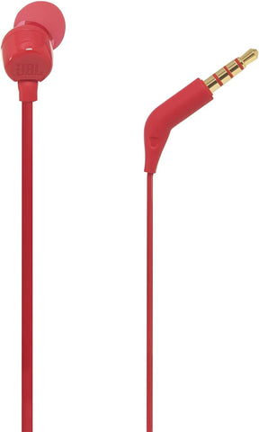 JBL Tune 110 JBLT110RED Wired In-Ear Headphones with Mic, Red