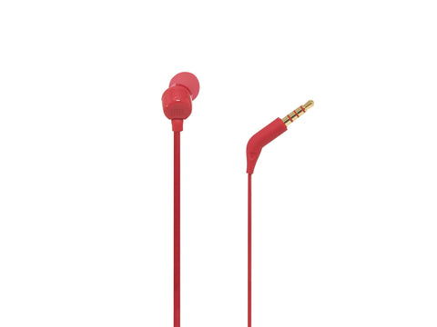 JBL Tune 110 JBLT110RED Wired In-Ear Headphones with Mic, Red