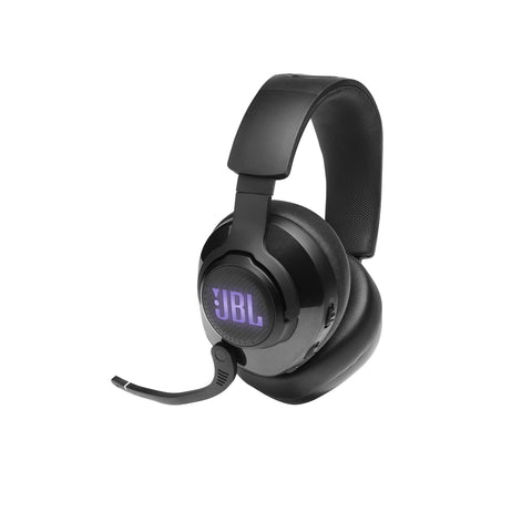 JBL Quantum 300 Hybrid Wired Over-Ear Gaming Headphones with Voice-Focus Flip-Up Mic, QuantumSURROUND Realistic Spatial Soundstage, Lightweight, Memory Foam Comfort, PC and Consoles Compatible - Black