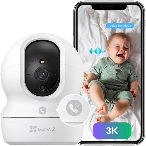 EZVIZ H6c Pro,3K, 5MP [New Generation], WiFi Security Camera, Call Button, Night Vision, Motion Detection, Smart Tracking, Two-Way Audio, Works with Alexa