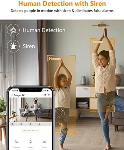 Imou 1080P Security Camera Surveillance Camera Indoor, 360° Wi-Fi Camera for Home Smart with Human Detection Motion Tracking Two-Way Audio IR Night Vision Privacy Mode for Baby Pet (Ranger 2C 2MP)