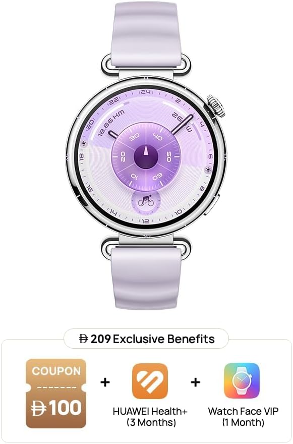 HUAWEI WATCH GT 6 Smart Watch, 41mm, upto 21 days battery life, GPS Smart Watches with 100+ Sports Mode, Cycling, iOS & Android Compatible, Emotional Wellbeing, Health Monitoring, Purple