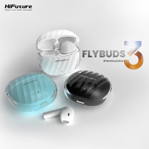 HiFuture Flybuds 3 Bluetooth 5.3 Earphones, Gym and Sport Earphones with 4 Built-in Microphones for Calls, Environmental Noise Cancellation, IPX5 Waterproof for Android and iOS