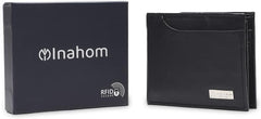 Bi-Fold Organised Wallet Flat Nappa Genuine and Smooth Leather Upper IM2021XDA0002-400-Navy Blue