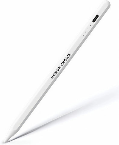 HONOR CHOICE Amork Pencil Lite Universal Capacitive Stylus Pen, Magnetic Attachment, USB-C Charging, 8-Hour Battery Life, Includes Spare Tip, White