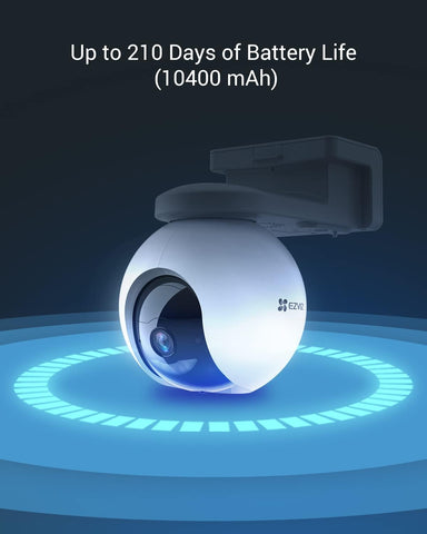 EZVIZ CB8 2K Battery Camera Wireless Outdoor, Solar Panel Compatible, Auto Tracking, Human Detection, 360° Pan Tilt, Color Night Vision, Two Way Audio, Alarm, Alexa Google Control, No Monthly Fee
