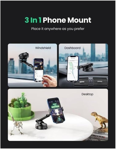 UGREEN 60990 Gravity Phone Holder with Suction Cup (Black) LP200