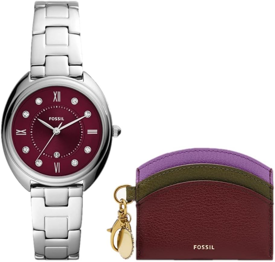 Fossil - Gabby Analogue Quartz Watch with Silver Stainless Steel Strap for Women ES5179SET