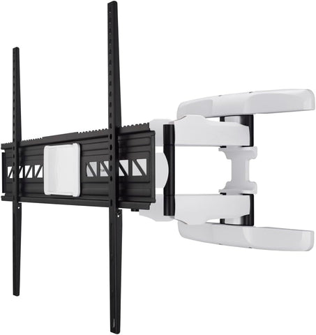 Hama Full Motion TV Wall Mount, 46–90 Inch (117–229 cm), Swivel 120°, Tilt +2°/-10°, Extendable Arm, VESA 300x100–800x600, Max 75 kg Heavy Duty, with Cable Management & Drilling Template, Black/White