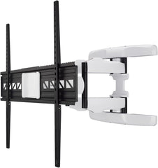Hama Full Motion TV Wall Mount, 46–90 Inch (117–229 cm), Swivel 120°, Tilt +2°/-10°, Extendable Arm, VESA 300x100–800x600, Max 75 kg Heavy Duty, with Cable Management & Drilling Template, Black/White