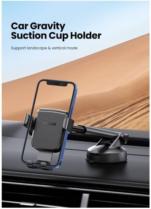 UGREEN 60990 Gravity Phone Holder with Suction Cup (Black) LP200