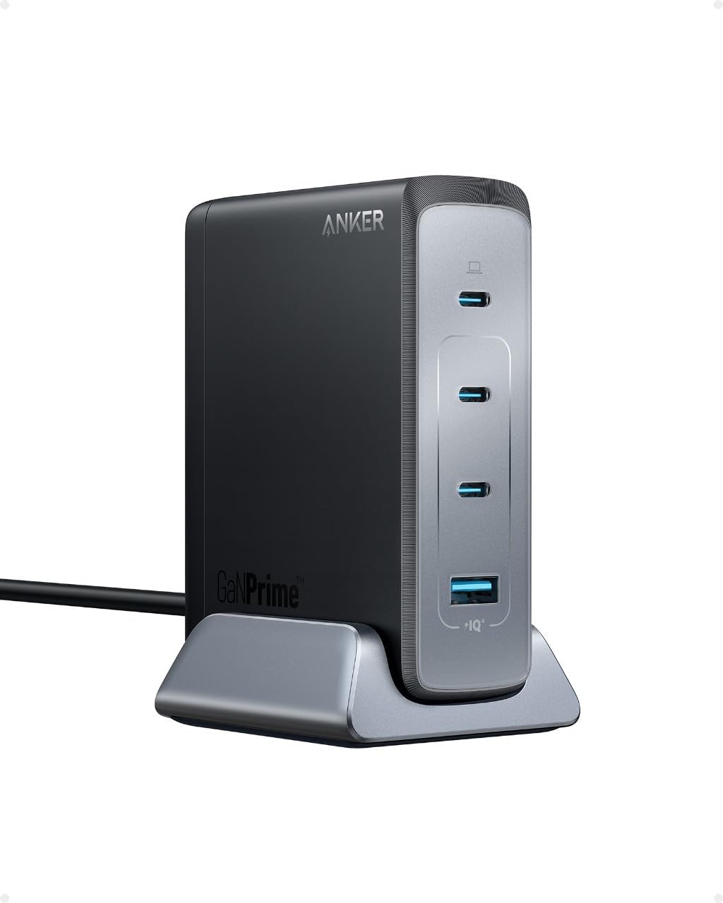 Anker 240W USB C Plug, Prime GaN Charger, 4-Port Fast Compact GaN Charger for MacBook Pro/Air, iPhone 17/16 Series, iPad Pro, Dell XPS, Galaxy S24/S23, Huawei, Xiaomi, Apple Watch, Vivo and More
