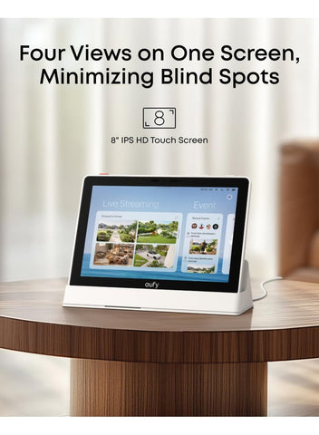 eufy Security eufy Smart Display E10, Smart Home Hub, 8" Control Panel, Compatible Devices, Four Views on One Screen, Instant Door Alerts, Daily Event Reports, One Tap Control