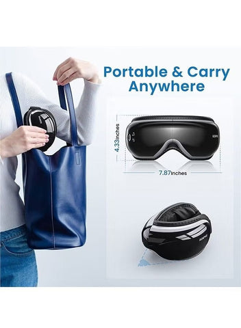 Eye Massager, Heat And Bluetooth Music, Rechargeable Eye Care Machine With 5 Modes Relax- Ideal Family Gifts