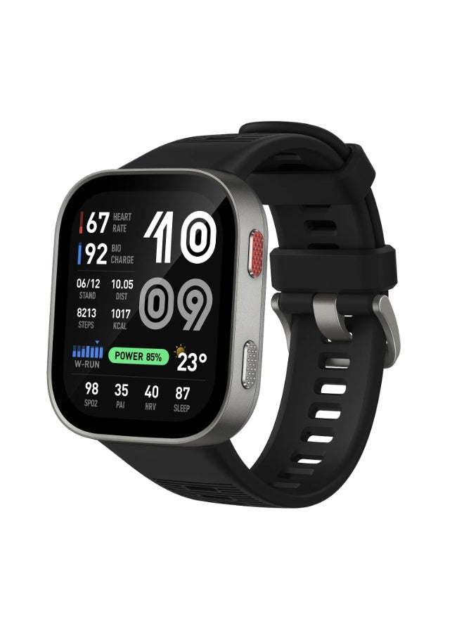550 mAh Amazfit Bip Max 50mm Smartwatch, 2.07" AMOLED Display, 20 Days of Battery, GPS, 4GB Storage, Offline Maps, Fitness Tracker, Hybrid Training, 150+ Sports, HYROX Mode, 5 ATM for Android & iPhone, Silver silver