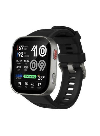 550 mAh Amazfit Bip Max 50mm Smartwatch, 2.07" AMOLED Display, 20 Days of Battery, GPS, 4GB Storage, Offline Maps, Fitness Tracker, Hybrid Training, 150+ Sports, HYROX Mode, 5 ATM for Android & iPhone, Silver silver