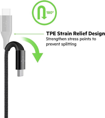 Belkin Cable USB C to USB A Duratek USB Cable 1.2, Black