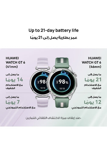 HUAWEI WATCH GT 6 46mm Smart Watch, 1.47-Inch Display, up to 21 days battery life, Compatible with iOS & Android, Health Monitor, 100+ Sports Modes, Black | Best Price UAE | Dubai, Abu Dhabi