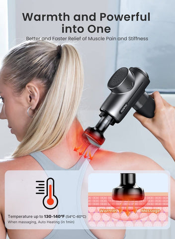 RENPHO RENPHO Active Massage Gun with Heat Deep Tissue Muscle, 2022 Upgrade Powerful Portable Gun Massage Percussion Massager Gun for Athletes, Electric Back Massagers, Handheld Body Massager Gun Gifts | Best Price UAE | Dubai, Abu Dhabi