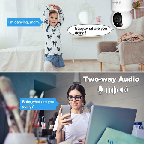 Inahom Pan & Tilt Full HD 5MP Smart Camera with Wi-Fi Support 2.4G or 5G Wi-Fi Motion detection alarm Human Alarm Phone push alarm Supported max 128GB microSD card for recording and playback