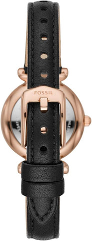 Fossil Carlie Mini Women's Black Dial Leather Analog Watch - ES4700