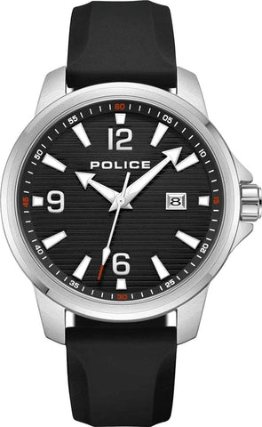 Police Mensor Gents Analog Watch With Leather Strap 44mm