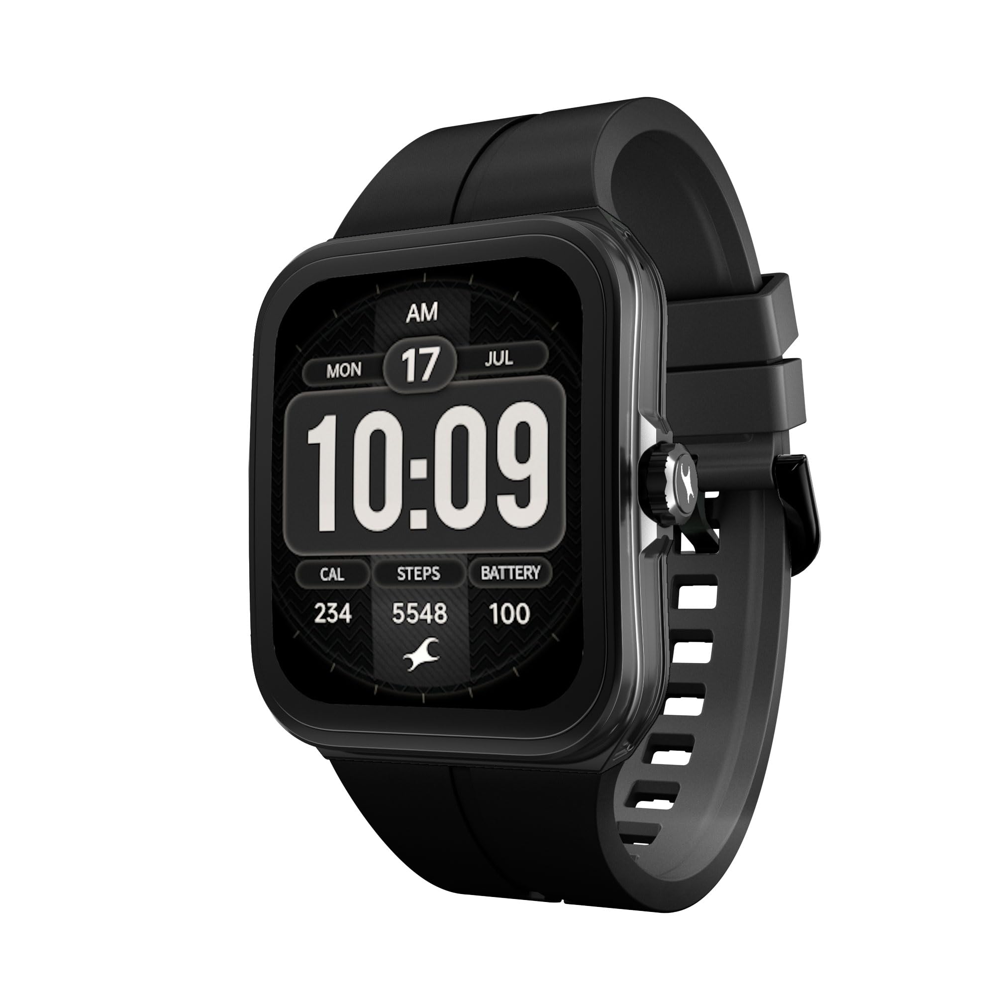Fastrack VOX CirQ Smart Watch with AI Chat & AI Watchfaces, 1.38” TFT Display, Ripple Design, BT Calling, 24/7 Health Suite, SpO2, HRM, Sleep Tracking, IP68 Water Resistant - Onyx Black