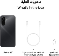 Samsung Galaxy A17 LTE, Android Smartphone, 128GB Storage, 4GB RAM, Black, 6x OS Upgrades, Large Display, 50MP OIS Camera (UAE Version)