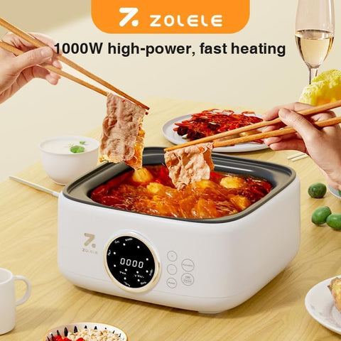 ZOLELE ES931 Electric Steamer 9.3L Large Capacity 3-Tier Steamer with Removable Inner Liner, Non-Stick Ceramic Coating Built-in Timer Easy to Clean Healthy Cooking for Vegetables Fish and Meat - White