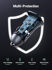 Ugreen fast car charger USB-A/USB-C 30W PD PPS Gray CD130