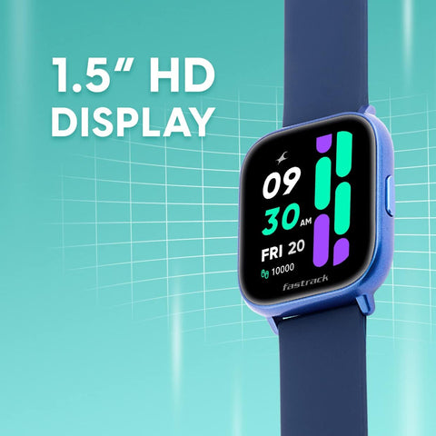 Fastrack Reflex Vybe Smart Watch|1.5” HD Display|50+ Sports Modes|100+ Watchfaces|in-Built Game|BP Monitor|SpO2|Sleep Tracker|Custom Watchface|7 Day Battery|Camera & Music Control|IP68| Dark Black