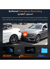 70mai A810 Lite Dash Cam, 4K Front & 1080P Rear, Night Vision, Supercapacitor, 64GB SD Card Included, GPS, 3.18" IPS Display, 24H Parking Mode (Optional)