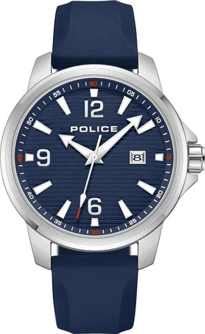 Police Mensor Gents Analog Watch With Leather Strap 44mm