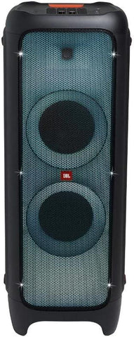 JBL Partybox Ultimate Massive party speaker with powerful sound, multi-dimensional lightshow, and splashproof design.