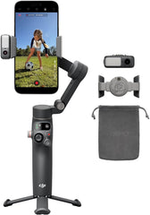 DJI Osmo Mobile 8 Gimbal Stabilizer for Phone, Native Tracking with Audio & Lighting, 360° Pan Rotation, Built-in Extension Rod & Tripod, 10h Battery, Extension Rod, Robust 3-Axis Stabilization