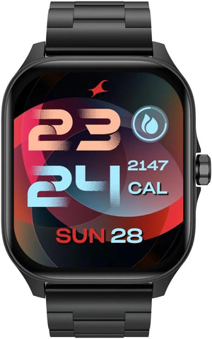TITAN FASTRACK VIVID SMART WATCH 1.97" AMOLED SQUARE DISPLAY, BT CALLING, HEALTH SUITE, AOD, METAL BLACK