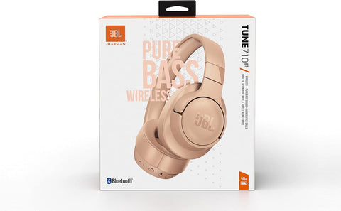 JBL Tune 720BT Wireless Over-Ear Headphones, Pure Bass Sound, Bluetooth 5.3, 76H Battery, Hands-Free Call, Multi-Point Connection, Foldable, Detachable Audio Cable - Blue, JBLT720BTBLU, Standard